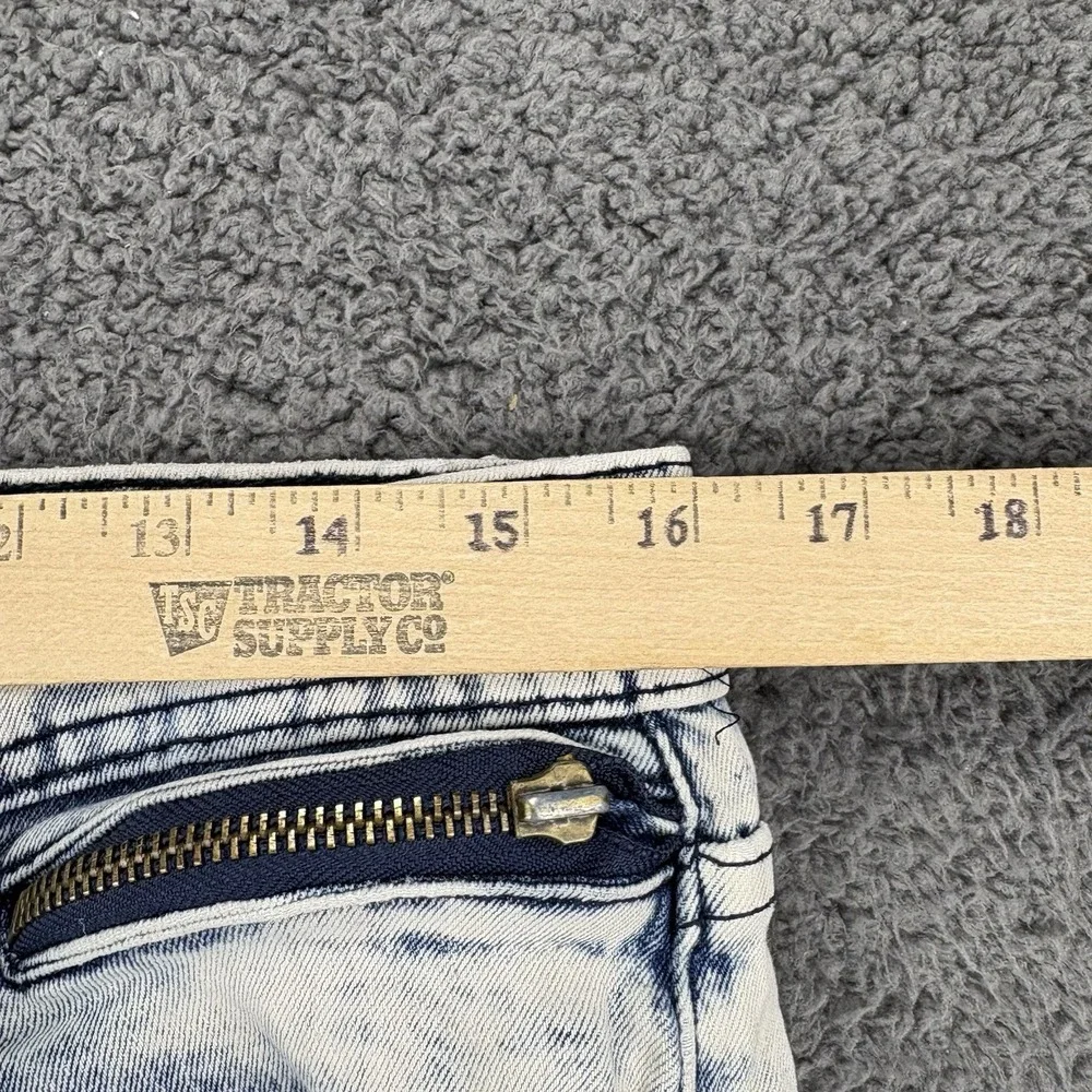 GS-115 Shorts Men 32 (32x12) Acid Washed Textured Denim Distressed Y2k Moto Jort